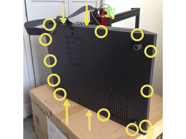 Devissez le panneau infèrieur (12 vis + 4 vis sur les cotés)