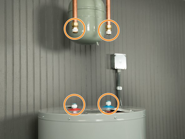 Use pipe joint compound or plumber's tape on the threaded connections only.