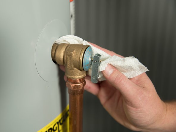 Use a dry paper towel to determine the source of the leak.