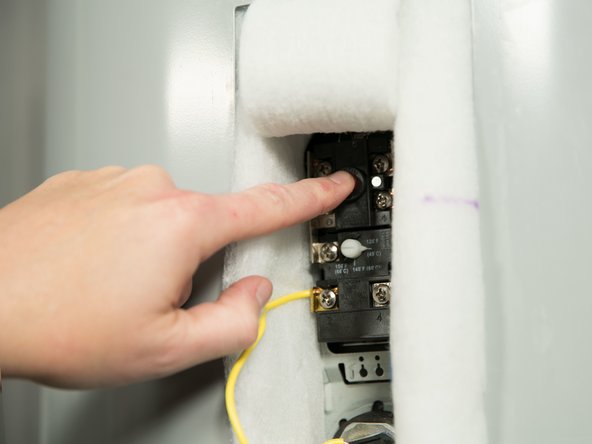 If the ECO was tripped you'll hear a click. A tripped ECO indicates a problem with one of the heating elements or thermostats. See Energy Cutoff (ECO) Tripped.