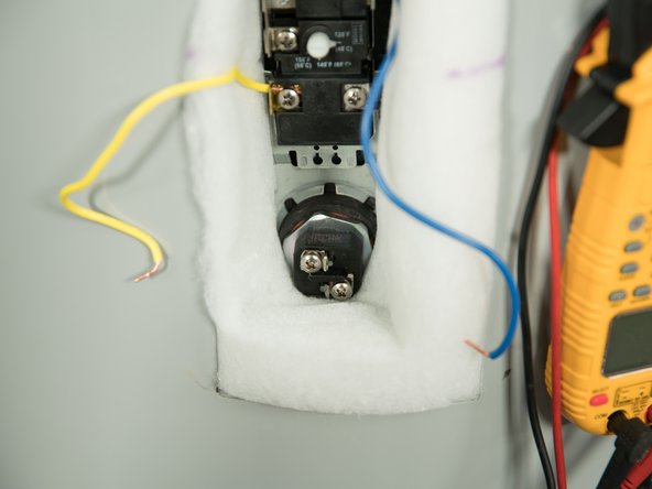 Remove the two power wires from the upper heating element.