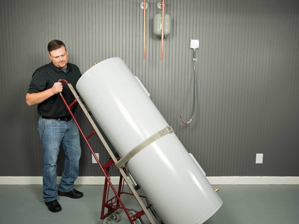 CAUTION: Water heaters are heavy. Use two or more people to remove or install a water heater if you don't have an appliance dolly. Failure to do so can result in back or other injury.