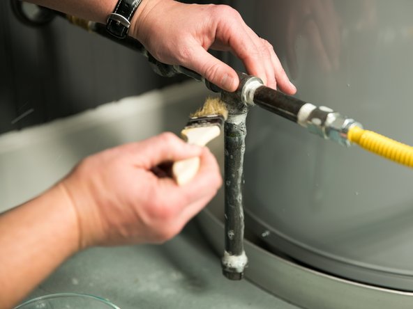 If any leaks are detected, turn the gas supply off, tighten the leaking connection and re-check.