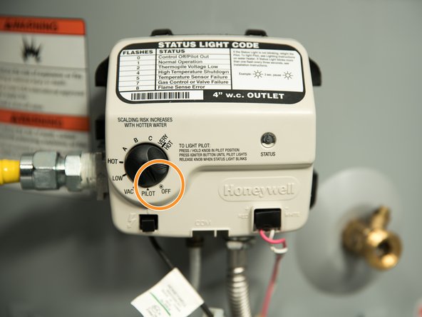 Before checking for leaks, turn the gas control knob to OFF.