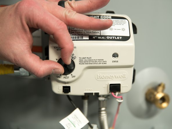 Before checking for leaks, turn the gas control knob to OFF.