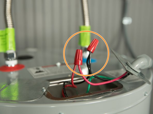 Connect the home’s two power wires to the water heater’s two service wires. Use suitable wire nuts or other approved means to make the power connections.