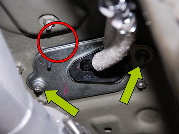 For the middle bracket, remove the (2) nuts (Fig 2), for now, the brackets may be left attached to the cables.
