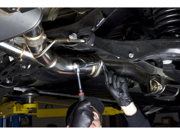 Tighten the exhaust system, starting at the forward most part.
