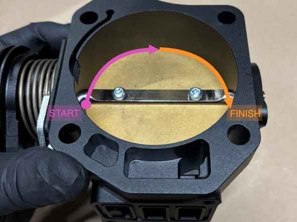 Do not open the throttle plate for at least 6 hours after applying Super Seal.