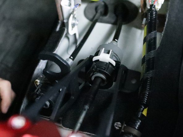 Refer to step 13 &amp; 14 and re-install the shifter cables onto the Hybrid Racing shifter.