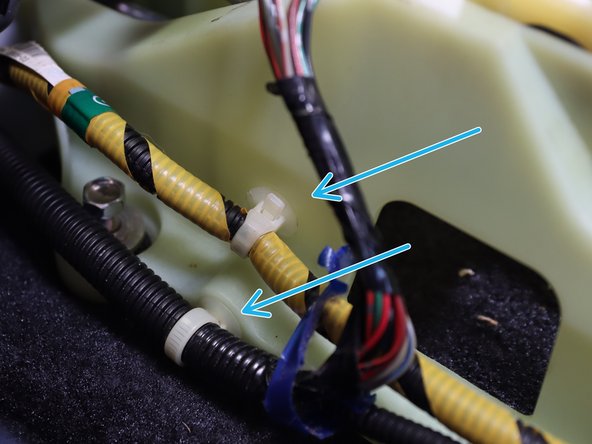 Use a plastic pry tool and remove all (x5) plastic wire harness clips from the OEM shifter.