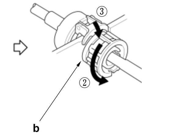 1: unlock the shifter cable by pushing the tab upwards.