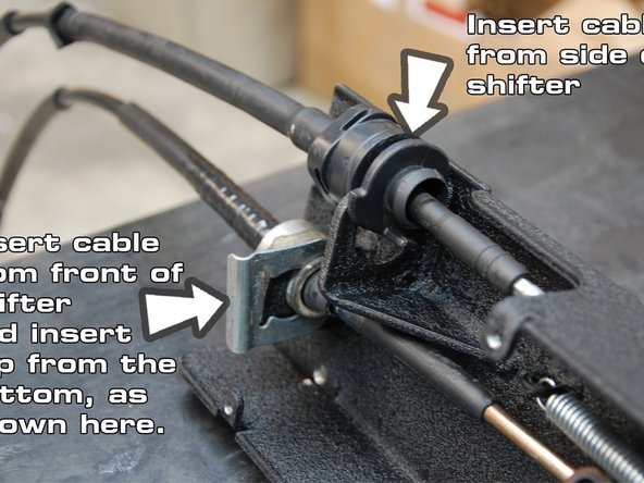 If OEM Shifter Cables are being used, install them before the shifter is mounted to the  chassis.