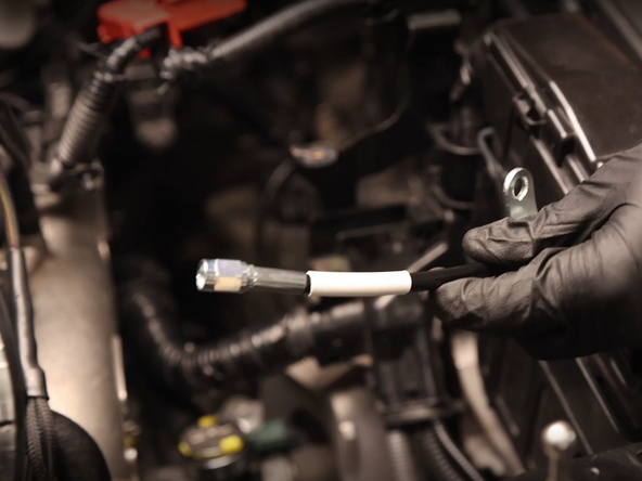 The banjo fitting should be on the CMC side; the straight fitting goes to the CSC.