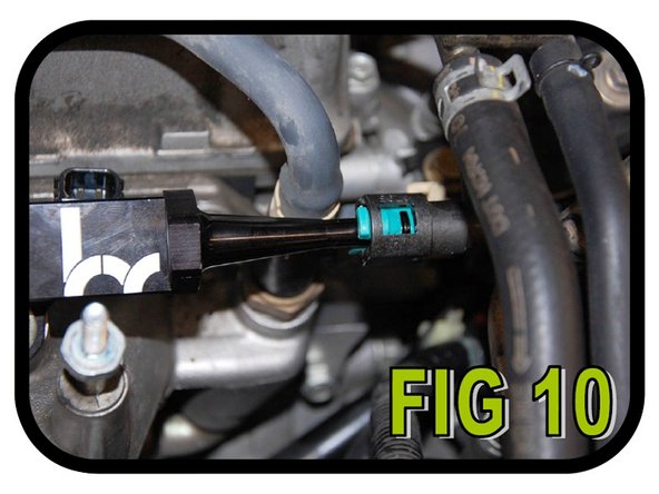 Reconnect the fuel line on the quick disconnect fitting. Do not re-install the cover that you removed in step 3A. (FIG 10)