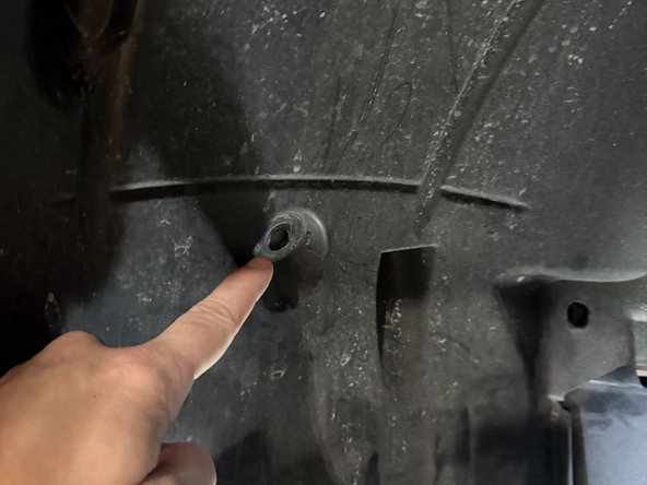 Remove these fasteners to pull the front half of the inner fender out of the wheel well.