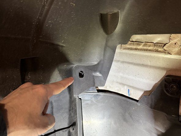 Remove these fasteners to pull the front half of the inner fender out of the wheel well.