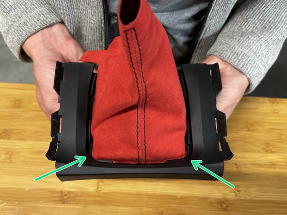 Make sure the fabric covers all corners before installing the silver trim ring.