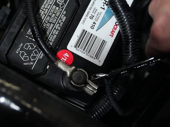 Install and tighten the battery positive, and then negative terminals.