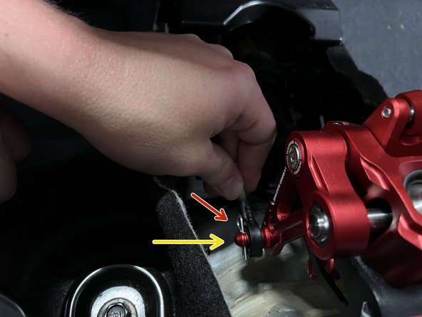 Reinstall the LH side shifter cable and use the supplier cotter pin.