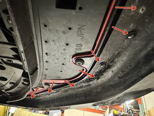 Use the supplied hardware and screw the lip to the bumper. This lip requires you to screw directly into the plastic bumper, it does not use the OEM locations.