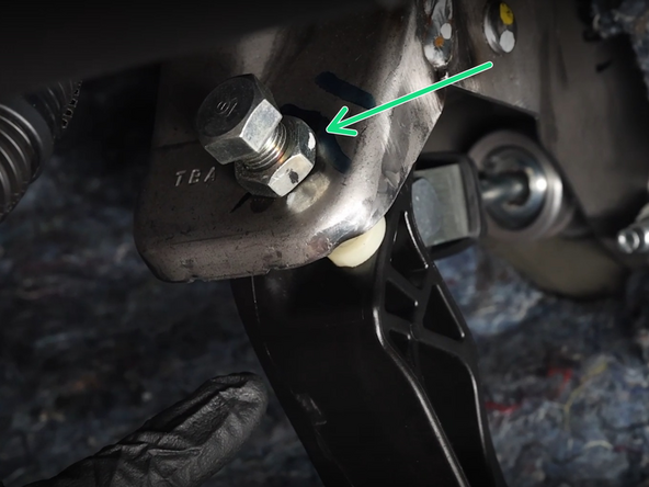 Confirm the pedal is resting on the pedal stop.