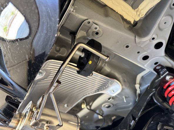 Using the OEM hangers, install the rear HR exhaust section.