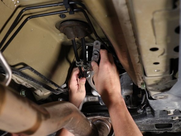 Once they are in, bend the cables and stick the other side back through the floor hole.