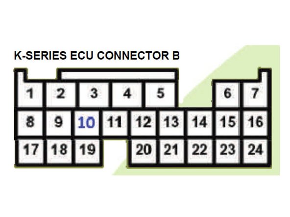 Connect the wire labeled charging light to B10 a WHT/BLU wire located on Kseries ECU CONNECTOR B using the supplied “T” taps DO NOT CUT. This wire controls the battery light on the gauge cluster.
