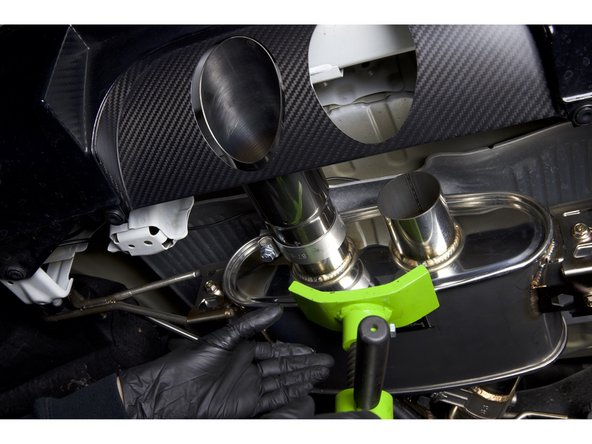 The exhaust tips are designed to slide in/out and the rear muffler can be shifted left/right.