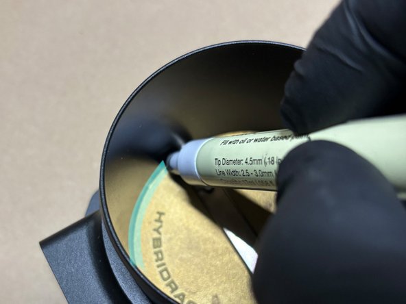 DO NOT PRESS DOWN ON THE MARKER INSIDE THE THROTTLE BODY. The graphite may flood out of the pen and apply too much. Dab the pen on a scrap piece of paper to prime the pen.