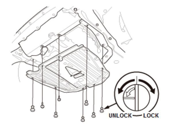 Remove the under tray.