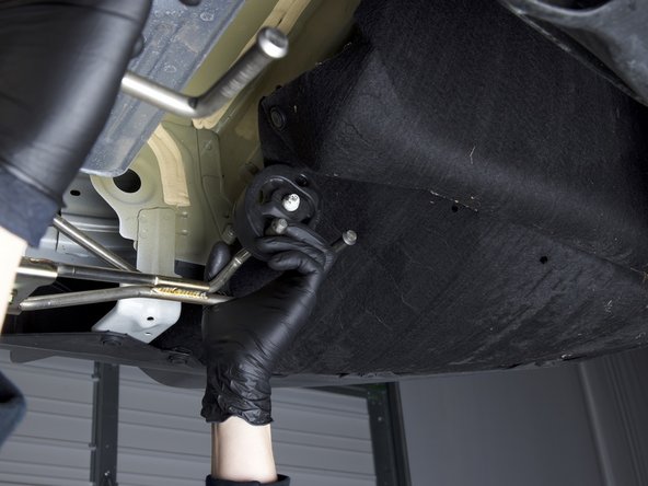 Using the OEM hangers, install the rear HR exhaust section.