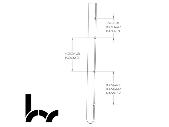 This dipstick works with a variety of engines however, there are countless combinations of engine parts and oil pans that can affect these reference marks. If you are unsure of which setup to use, we recommend making your own marks based on your low and full thresholds.