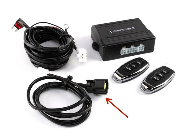 Supplied with this system are two wiring harnesses, an electronic control box and two RF controllers.