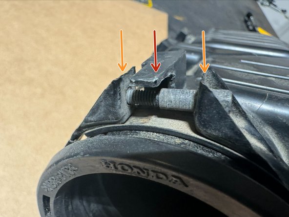 Double check that throttle body clamp is correctly positioned.