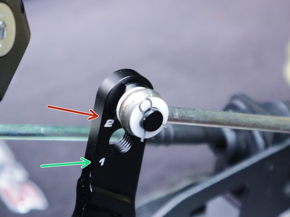 There are two independent adjustments available on this shifter.