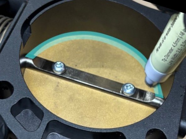 DO NOT PRESS DOWN ON THE MARKER INSIDE THE THROTTLE BODY. The graphite may flood out of the pen and apply too much. Dab the pen on a scrap piece of paper to prime the pen.