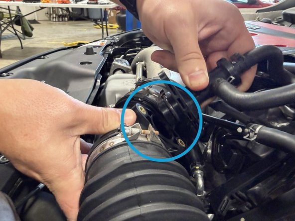 Disconnect the EVAP canister purge nozzle from the tube.