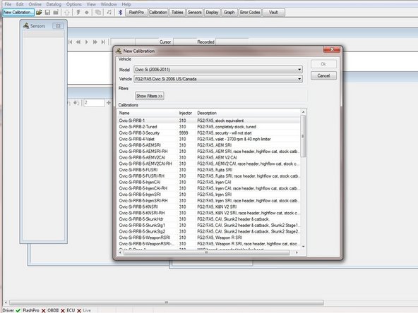 Select your model and vehicle information.