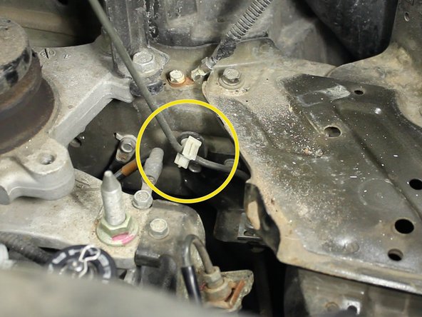 Locate the three mounting locations for the factory clutch line. Un-clip them all now.