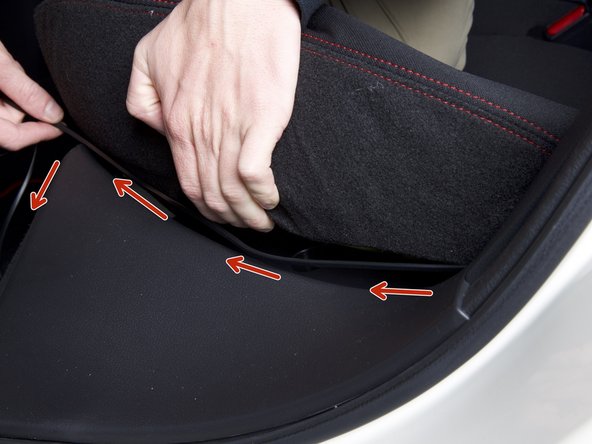 From the seat, run the wiring under the side sill. You can lift the panel upward to make it easier.