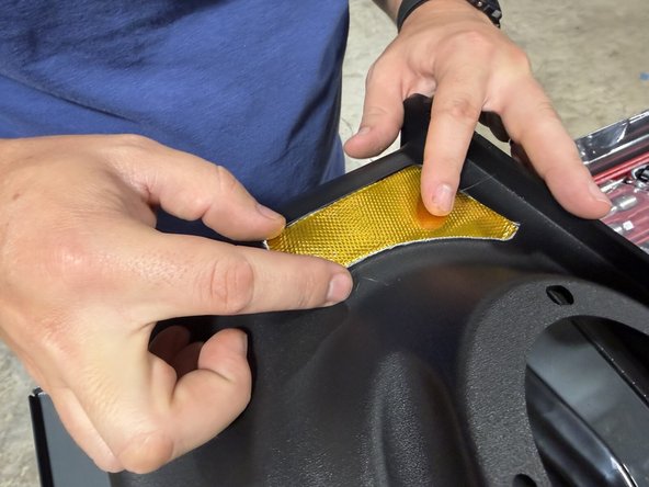 Smooth every piece down and check full coverage. No lifted edges or bubbles. You may have some stray fiberglass; if any strands are long, trim them a little, otherwise this step is done.