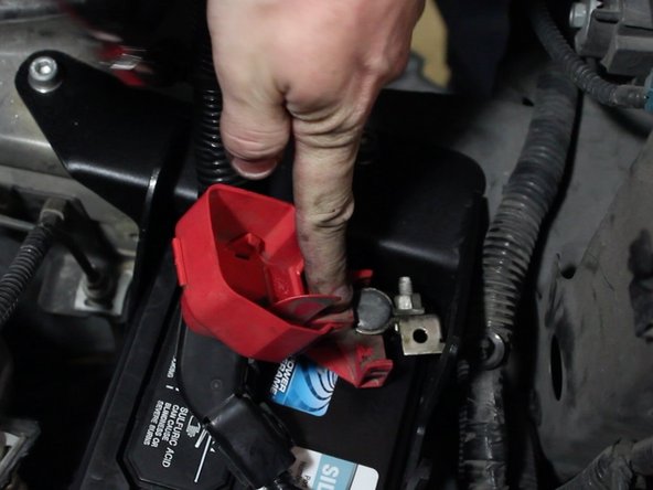 Install and tighten the battery positive, and then negative terminals.