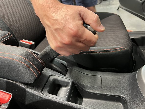 Pull the ebrake handle up, as far as it will go.