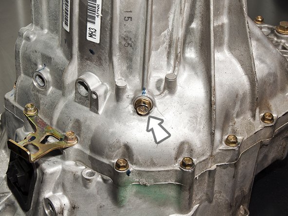 Remove the 10mm flange bolt using a 14mm socket.