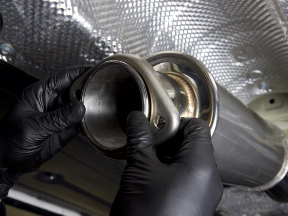 Make sure the gasket sits flush against the flange.