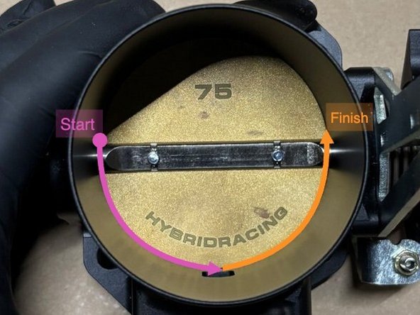 Do not open the throttle plate for at least 6 hours after applying Super Seal.