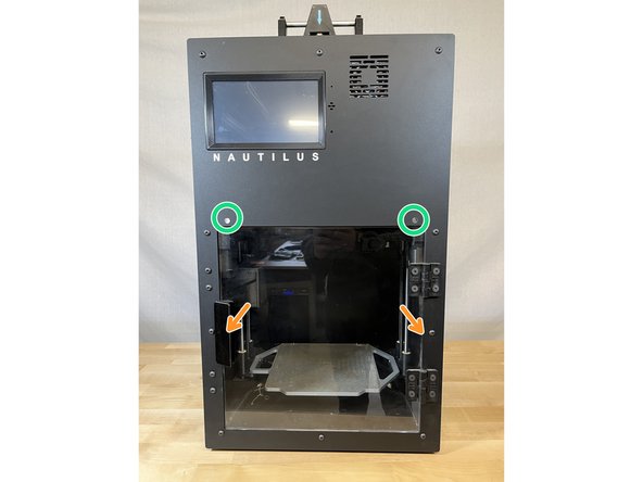 Place the front panel on the printer making sure not to pinch any wires in the electronics enclosure.