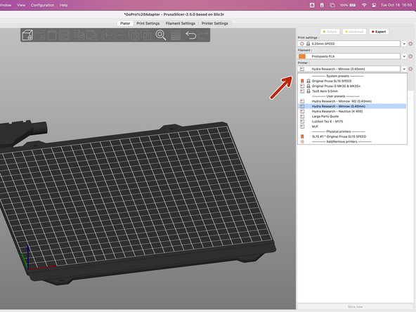 Select the printer you want to add via network.